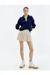 Polo Neck Knitwear Sweater Comfy Fit Long Sleeve Soft Textured