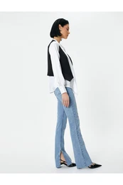 Flare Leg Jeans Slit Detailed Slim Fit Standard Waist - Flare Slim Jeans