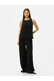 Sleeveless Blouse Asymmetric Cut