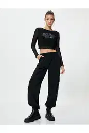 Parachute Trousers Comfortable Fit with Cargo Pocket