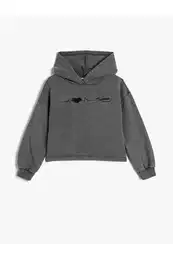 Republic Embroidered Hooded Sweatshirt Long Sleeve Raised Cotton