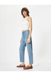 Mom Fit Jeans Standard Waist Pocket Cotton - Mom Jean