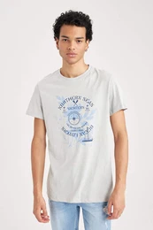 Slim Fit Crew Neck Printed T-Shirt