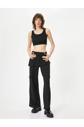 Cargo Trousers Pocket Detailed Skirt Straight Leg