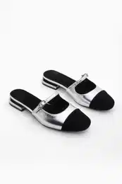 Women's Closed Heel Slippers Tosya Silver