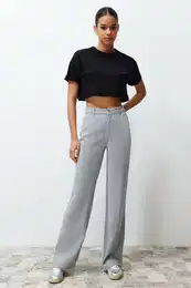 Gray More Sustainable 100% Tencel Low Waist Wide Leg Jeans