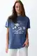 Trendyol Indigo Crew Neck Oversize/Wide-Fit Scenery Printed Knitted T-Shirt