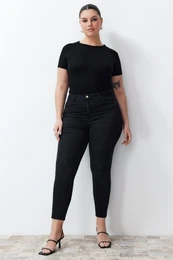 Curve ern super elastick skinny dny s vysokm pasem a zethlujcm efektem