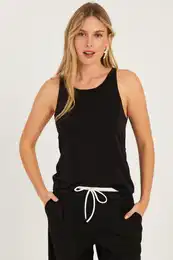 Women's Black Cross Back Blouse