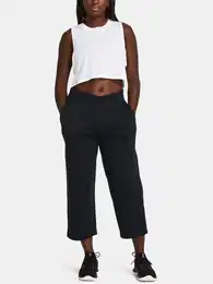 Teplky UA Rival Terry Crop Wide Leg-BLK - Dmsk