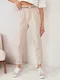 Women's ERLON fabric trousers, light beige Dstreet