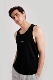 Slim Fit Printed Crew Neck Sleeveless Undershirt