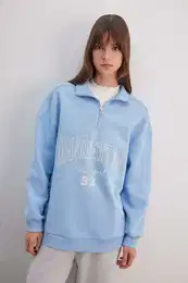 Regular Fit Thick Sweatshirt Fabric Crew Neck Sweat Tunic