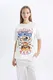 DEFACTO Oversize Fit Mickey & Minnie Licensed Crew Neck Printed Short Sleeve T-Shirt