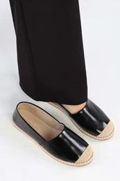 Women's Melany Black Shiny Daily Espadrilles