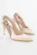 Shoeberry Women's Alexy Ten Satin Belted Stiletto