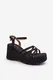 FJ1 Black Platform Sandals and Wedges Oporia