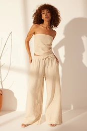 Beige 100% Linen Bustier