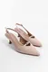 Capone Outfitters Stony Buckle Open Back Pointed Toe Mid Heel Patent Leather Women's Shoes