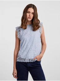 Light Blue Lace Top Olline - Women