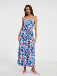 Women's blue patterned maxi dress Ussi - Women