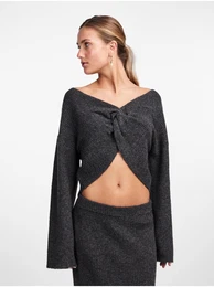 Women's Grey Short Sweater with Wool Juna - Women