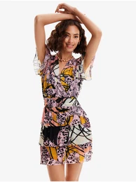 Pink women's patterned dress x M. Christian Lacroix Cadiz