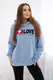 Cotton insulated hoodie in blue