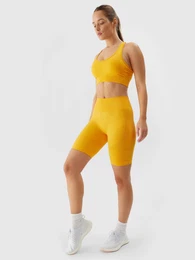 Women's Short Sports Seamless Leggings - Orange