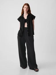 Muslin Wide Leg Trousers - Women