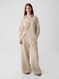Muslin Wide Leg Trousers - Women