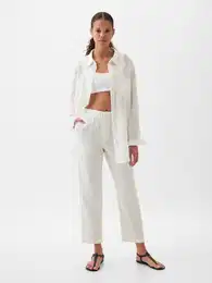 Linen trousers high rise - Ladies