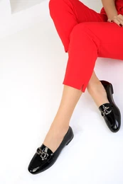 Black Patent Leather Women's Flats 18887