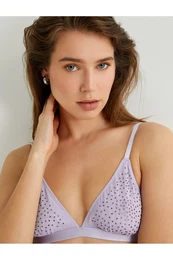 Non-Wireless Padded Bra with Shiny Stones