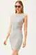 Olalook Women's Gray Cut Out Detail Lycra Mini Dress