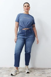 Curve Blue More Sustainable High Waist Slim Mom Jeans