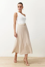 Stone Flared Maxi Flexible Skirt