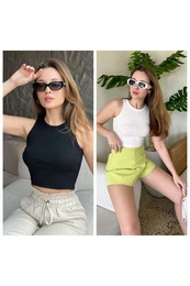 Women's Ribbed Camisole Double Blouse