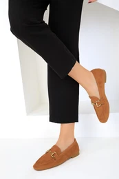 Tan Women's Suede Flats 18930