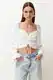 Trendyol Ecru Gathered Back Gimped Woven Blouse