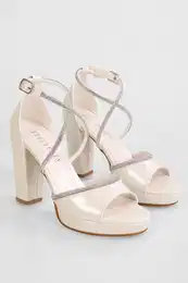 Women's Jayne Pearl Skin Stone Platform Heeled Shoes