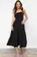 Trendyol Black Maxi Woven Gathered Beach Dress
