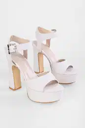 Women's Lindy Mother-of-Pearl Broken Glass Glitter Platform Heeled Shoes