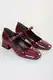 Shoeberry Women's Noua Burgundy Patent Leather Heeled Shoes