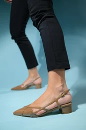 STEVE Brown Patent Leather Women's Low Heel Sandals