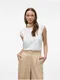 White Women's T-Shirt with Lace Vero Moda Emily - Women