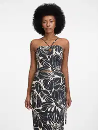 Black Women's Crop Patterned Tank Top - Ladies