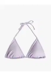 Textured Covered Triangle Bikini Top