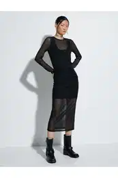 Transparent Dress Slim Fit Long Sleeve