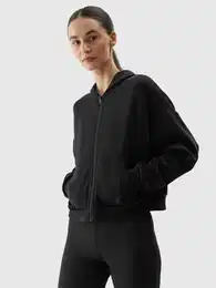 Women's sweatshirt with the addition of modal - black